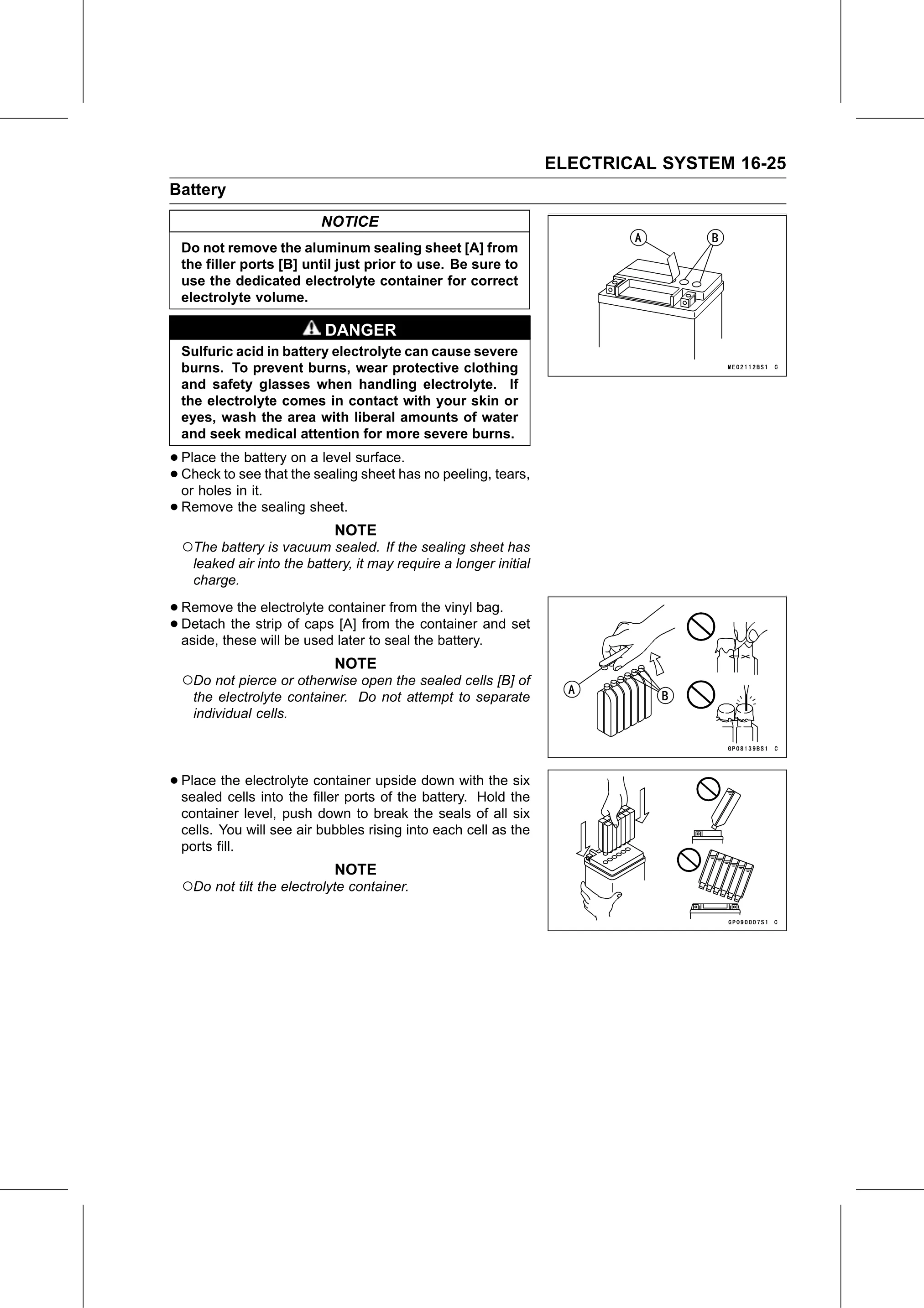 Service Manual page 585 — Electrical System › Battery Activation