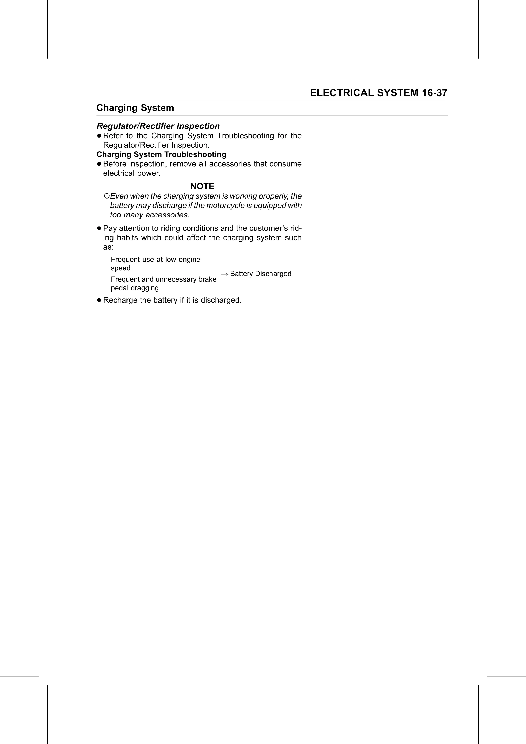 Service Manual page 597 — Electrical System › Regulator/Rectifier Inspection