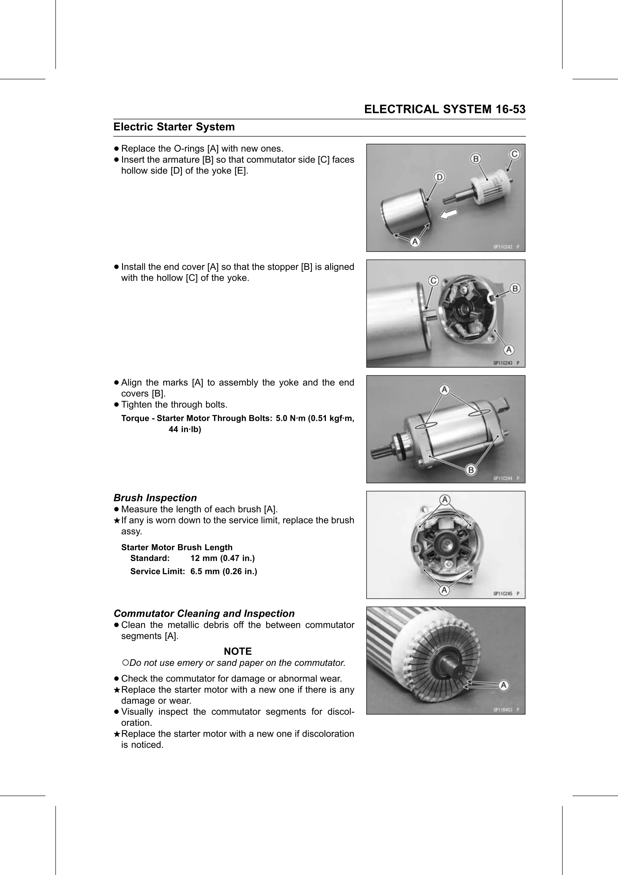 Service Manual page 613 — Electrical System › Commutator Cleaning and Inspection
