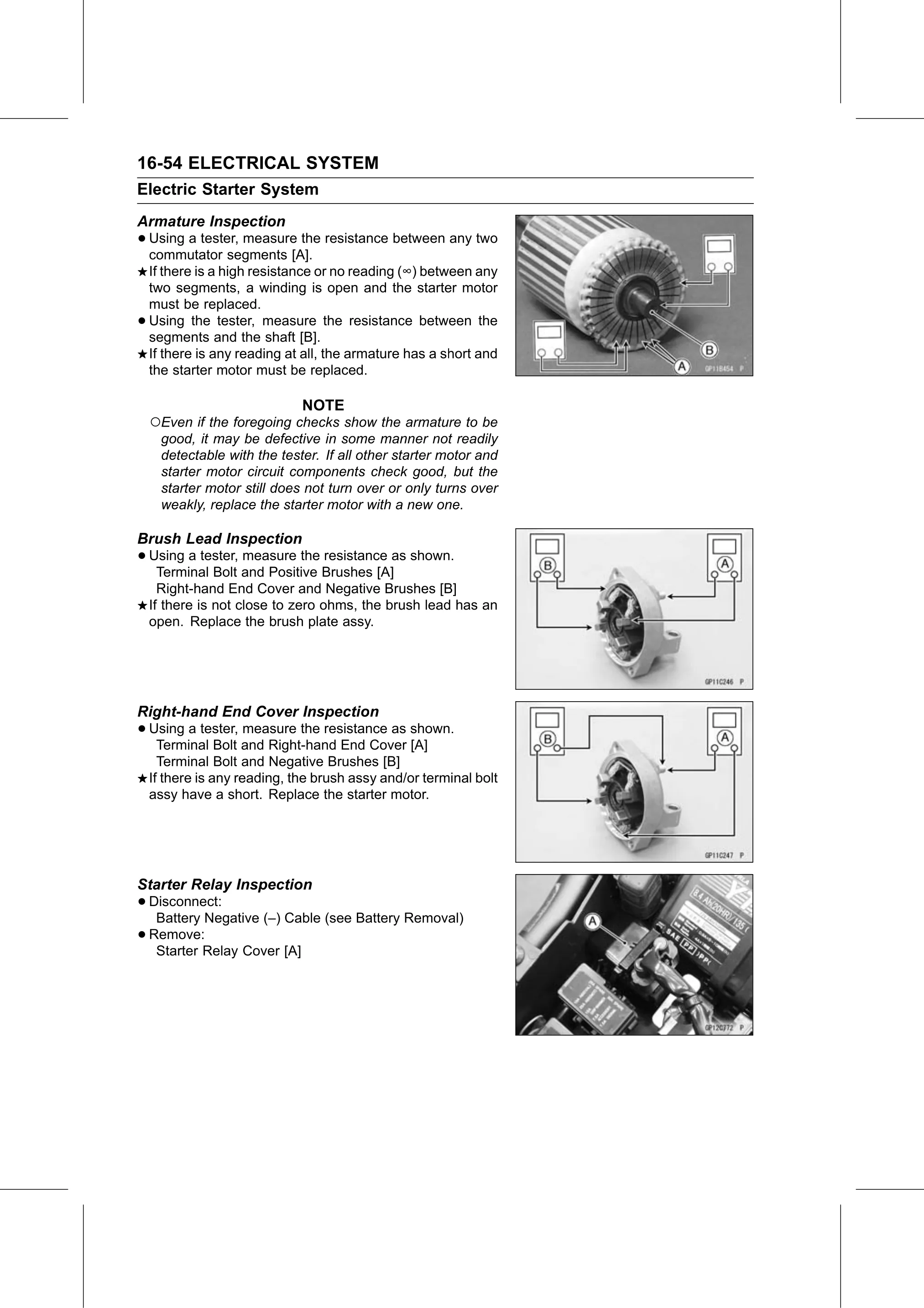 Service Manual page 614 — Electrical System › Starter Relay Inspection