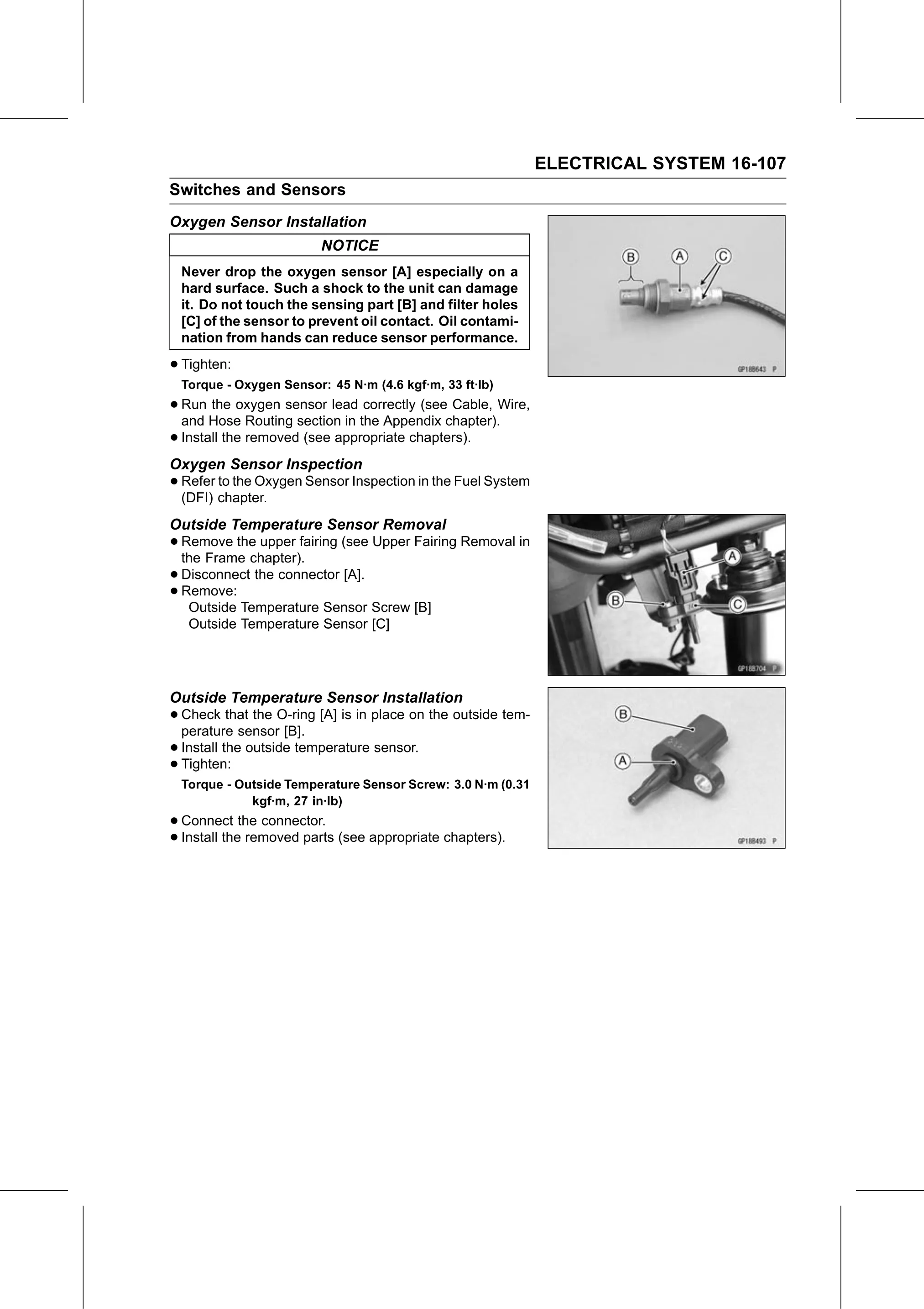 Service Manual page 667 — Electrical System › Outside Temperature Sensor Installation